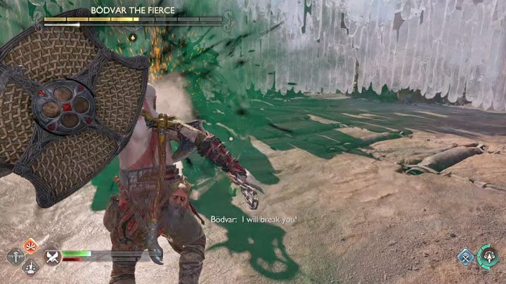 Remember to avoid Bodvar's attacks when damaging Starolfr - God of War Ragnarok: How to defeat Bodvar the Fierce and Starolfr the Troublesome? - God of War Ragnarok: Berserkers - God of War Ragnarok Guide