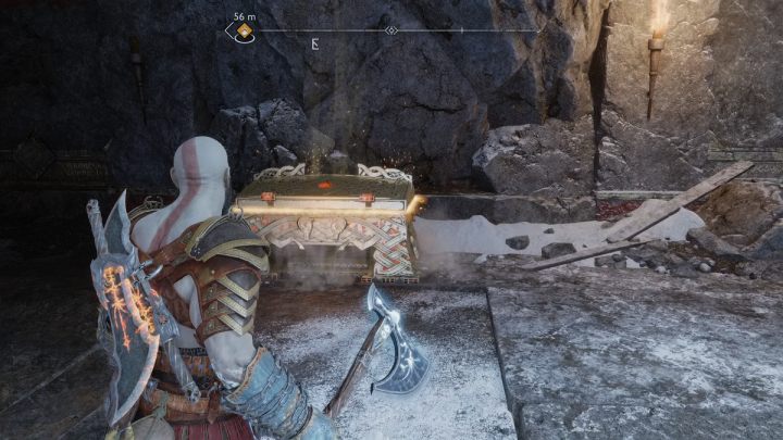 Enter the cave and climb the wall next to Nornir Chest - God of War Ragnarok: The Oarsmen, Midgard - secrets, collectibles - God of War Ragnarok: Midgard - God of War Ragnarok Guide