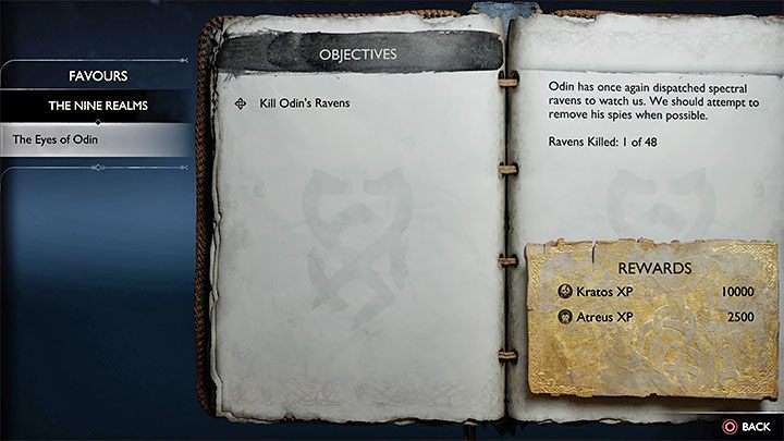 The Eyes of Odin is a favor in which you have to eliminate Odin's Ravens - God of War Ragnarok: The Raven Tree, Niflheim - secrets, collectibles - God of War Ragnarok: Niflheim - God of War Ragnarok Guide