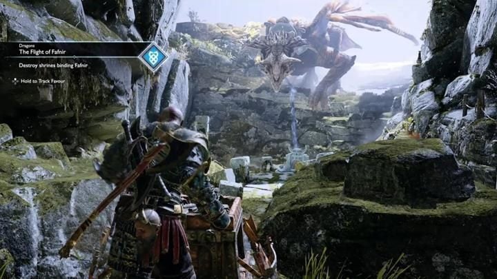 Commentary: You can complete this favor to the left of Tower of Alfheim - head deeper into the isle and you will find the dragon and start The Flight of Fafnir - God of War: Council of Valkyries - all collectibles list - Shores of Nine - God of War Guide