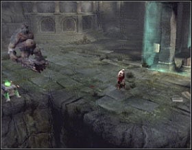 After defeating all the enemies, approach the door at the back of the screen and pull out a movable brick from it, then open the gate - God of War 2: The Ruins of the Forgotten - Walkthrough - God of War 2 Game Guide & Walkthrough