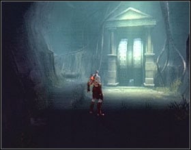 Move both pillars so that they tilt the whole construction, then approach its edge and press R1 to make a little mess around here - God of War 2: The Ruins of the Forgotten - Walkthrough - God of War 2 Game Guide & Walkthrough