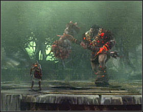 When you defeat all the zombies, the barbarian will grow to humongous size - God of War 2: The Bog of the Forgotten - Walkthrough - God of War 2 Game Guide & Walkthrough