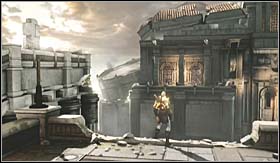 Afterwards return to the place where you fought the Centaur a minute ago and approach the destroyed part of the wall - Walkthrough - The City of Olympia | Walkthrough - Walkthrough - God of War 3 Game Guide & Walkthrough