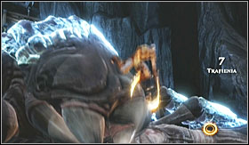 If you inflict enough damage and destroy all the crystals on either side, he will collapse out of exhaustion - Walkthrough - The Caverns part 2 | Walkthrough - Walkthrough - God of War 3 Game Guide & Walkthrough