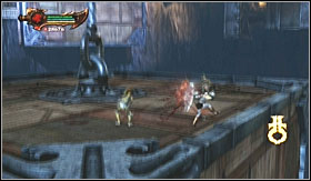 Finish the series of jumps and you will land on a cube with another switch - Walkthrough - The Caverns part 2 | Walkthrough - Walkthrough - God of War 3 Game Guide & Walkthrough