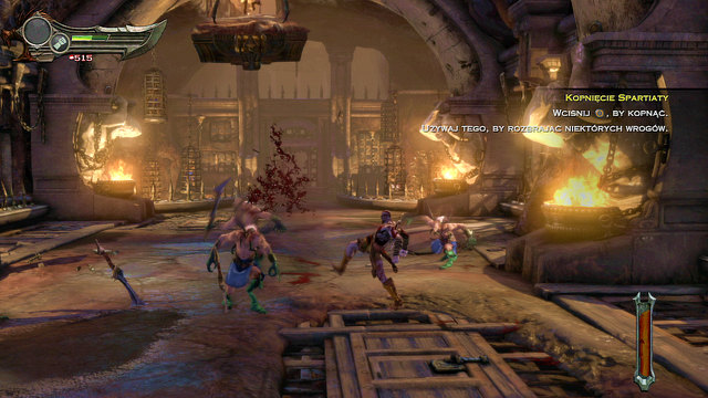 When enemies with swords appear, youll be informed that you can kick out their weapons - Chasing the Fury - Chapter 1: Prison of the Damned - God of War: Ascension - Game Guide and Walkthrough