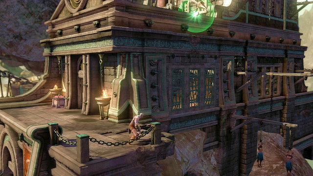 Open the red chest and go on the other side of the terrace - Fight with the Cyclope - Chapter 3: The Guard House - God of War: Ascension - Game Guide and Walkthrough