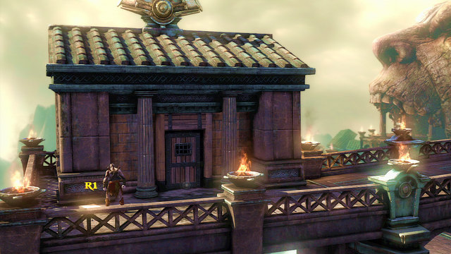 Walk via bridge until you find a small building - Walkthrough - Chapter 4: The Hecatonchires - God of War: Ascension - Game Guide and Walkthrough
