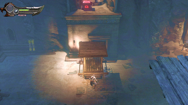 Now move the sedan chair to where the last encounter has taken place - The beginning of the village - Chapter 5: The Village of Kirra - God of War: Ascension - Game Guide and Walkthrough