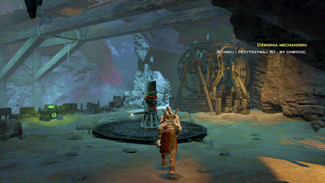 You get to a lever and green chest - The beginning of the village - Chapter 5: The Village of Kirra - God of War: Ascension - Game Guide and Walkthrough