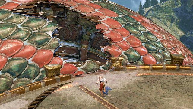 Youll launch a mechanism which moves a red snake under the top of the tower - The Red Snake - Chapter 7: The Tower of Delphi - God of War: Ascension - Game Guide and Walkthrough