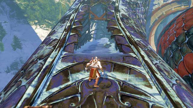 Open the red chest and before you jump inside the snake, run in an opposite direction for a while - Walkthrough - Chapter 8: The Pythons Belly - God of War: Ascension - Game Guide and Walkthrough