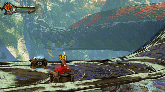 Doing this, you find a red chest and a white one with Gorgon Eye - Walkthrough - Chapter 8: The Pythons Belly - God of War: Ascension - Game Guide and Walkthrough