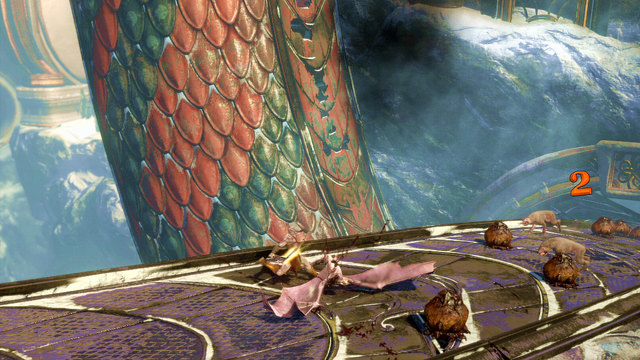 After landing onto a Pythons back, destroy dragon hatcheries and kill enemies - Walkthrough - Chapter 8: The Pythons Belly - God of War: Ascension - Game Guide and Walkthrough