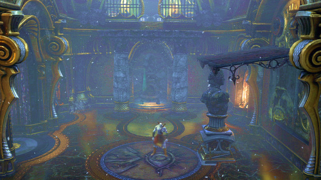 When statue is placed, sniff the gas - Riddles of Statues, Way to the Tombs - Chapter 10: The Temple of Delphi - God of War: Ascension - Game Guide and Walkthrough