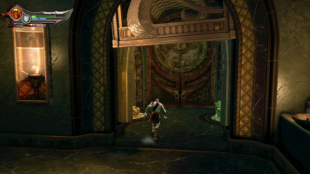 Firstly, stand on a small trapdoor - White Hourglass - Chapter 11: Delphi Catacombs - God of War: Ascension - Game Guide and Walkthrough