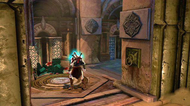 At the entrance you find a destroyed red chest - Walkthrough - Chapter 14: The Cistern (pt. 2) - God of War: Ascension - Game Guide and Walkthrough