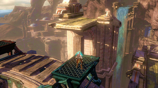 It takes you onto a top of wheel - Walkthrough - Chapter 14: The Cistern (pt. 2) - God of War: Ascension - Game Guide and Walkthrough