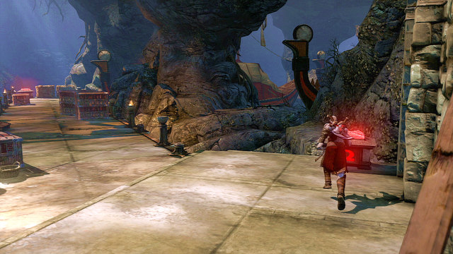 being there, go right until you find a red chest - Walkthrough - Chapter 15: The Grotto - God of War: Ascension - Game Guide and Walkthrough