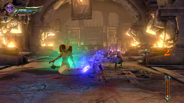 During the second fight, eliminate prisoners ASAP - Walkthrough - Chapter 17: Martyrs Chamber - God of War: Ascension - Game Guide and Walkthrough