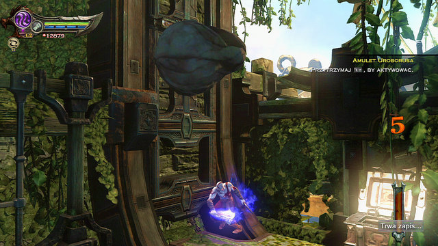 Grab a green point and destroy the wall - Centaurs and the Foot of Apollo - Chapter 19: The Foot of Apollo - God of War: Ascension - Game Guide and Walkthrough