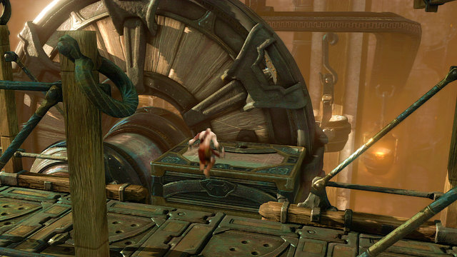 If you make it quickly enough, the flames stop and let you move right - Onto the Furnaces Top - Chapter 23: The Furnace - God of War: Ascension - Game Guide and Walkthrough