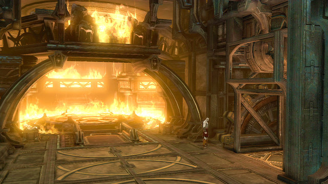 After the last jump, you get into the Furnace again - Walkthrough - Chapter 25: The Furnace (pt. 2) - God of War: Ascension - Game Guide and Walkthrough