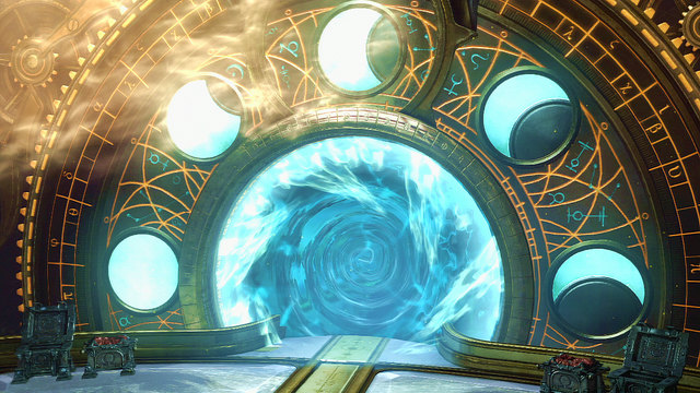 Jump into the magic portal before the clone disappears - Walkthrough - Chapter 27: The Lantern of Delos - God of War: Ascension - Game Guide and Walkthrough