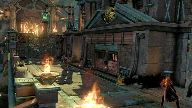 Now head left to a closed gate - Walkthrough - Chapter 29: The Fury Citadel - God of War: Ascension - Game Guide and Walkthrough