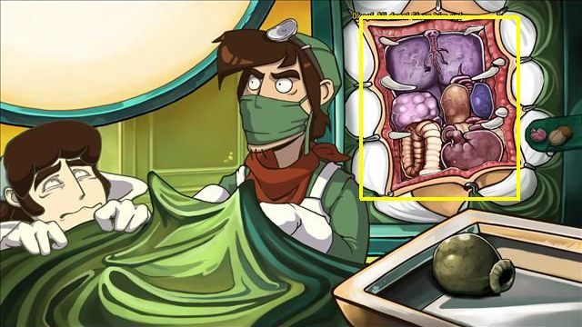 When you enter the room, set about operating Kletus - Get to the hospital and operate Kletus | To rescue Goal and Deponia - To rescue Goal and Deponia - Goodbye Deponia Guide