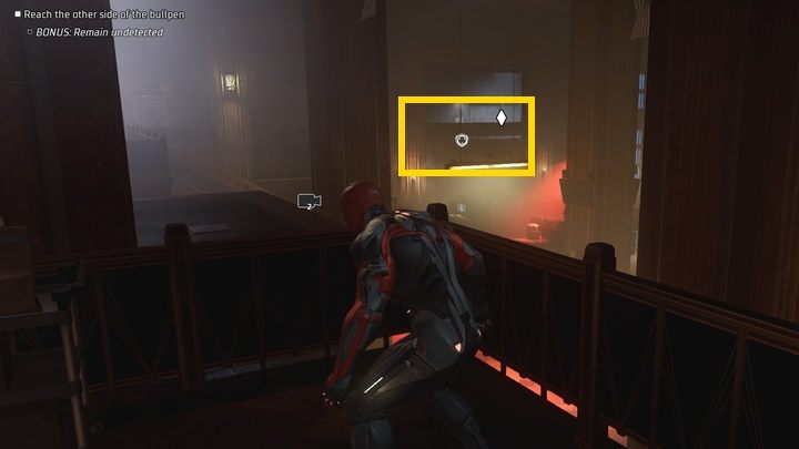 Further ahead, a new tutorial will be activated that focuses on security cameras, which are problematic as they summon guards to your position once detected - Gotham Knights: The Langstrom Drive - walkthrough - Chpater 1 - Gotham Knights Guide, Walkthrough