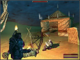 Cruz has been attacked by sandcrawlers and had to leave his old camp - Mora Sul - Varant - Gothic 3 - Game Guide and Walkthrough