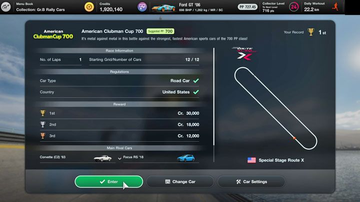 Racing on the Special Stage Route X has two requirements - Gran Turismo 7: Grinding and earning credits - Special Stage Route X - Earning credits - Gran Turismo 7 Guide