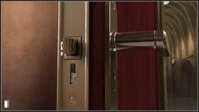In the hall, notice the open door to room 202 - examine the latch and the bolt twice (3 bonus points) - Chapter 4 - p. 3 - Walkthrough - Gray Matter - Game Guide and Walkthrough