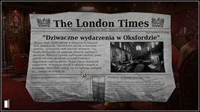 Only afterwards pick up the newspaper (5 points) lying between the chair on which the woman is sitting and the plant and read the interesting fragment - Chapter 8 - p. 1 - Walkthrough - Gray Matter - Game Guide and Walkthrough
