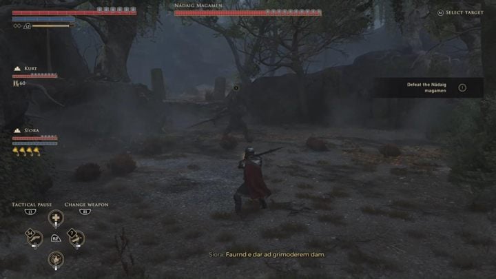 After a while, you will encounter a new camp and a mini-boss - Nadaig Magamen - GreedFall: In the Footsteps of Saint Matheus - walkthrough - The Origins of Theleme - GreedFall Guide