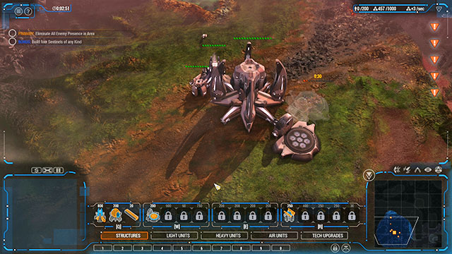 Form an army of, at least, fifteen units and head Eastwards - Mission 6 - The Headwaters - Human campaign - Grey Goo - Game Guide and Walkthrough