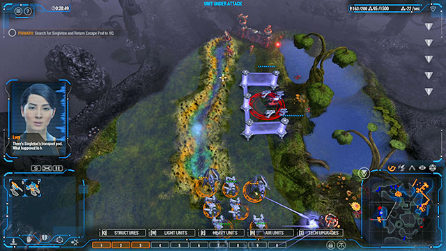 After you discover the fifth point and rescue Singleton, escort him to the base - Mission 7 - The Wetlands - Human campaign - Grey Goo - Game Guide and Walkthrough