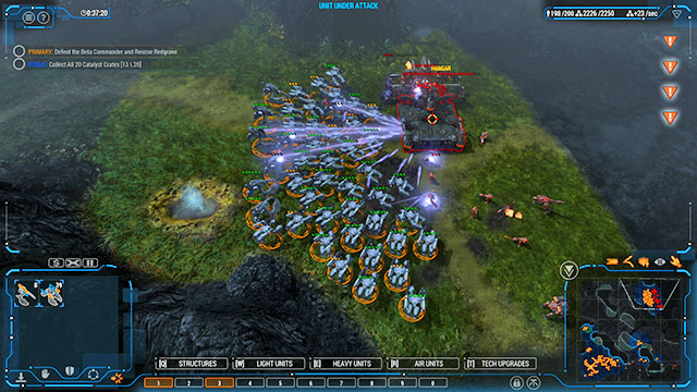 Eliminate the units first and focus on factories, and refineries, and finally destroy the HQ - Mission 8 - The Observatory - Human campaign - Grey Goo - Game Guide and Walkthrough