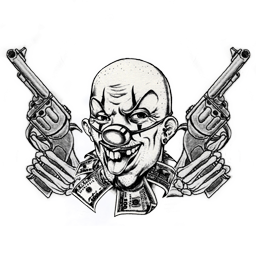 Clown Duel Wield tattoo - GTA Online: Awards - Basics - GTA 5 Guide