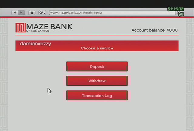 The website of the bank where you keep your money - GTA Online: Protecting your money against other players - Basics - GTA 5 Guide