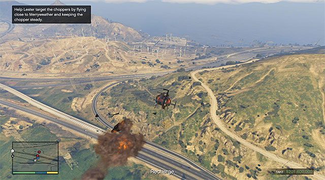 Avoid violent turns to allow Lester target the other choppers with ease - GTA 5: The Big Score 2, the Obvious variant walkthrough - Main missions - GTA 5 Guide