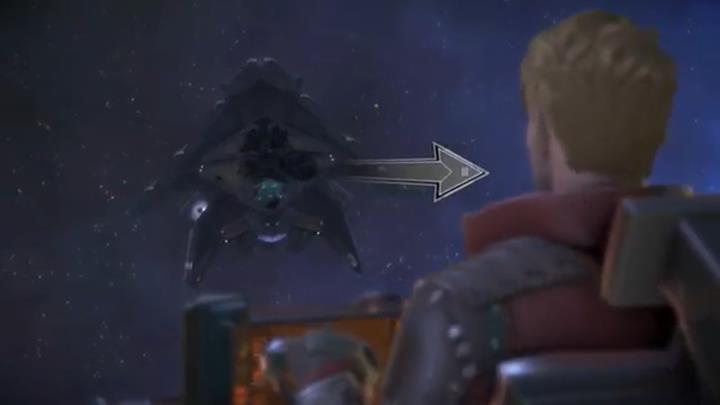 After a while, Halas ship shows up and you have to maneuver your ship to avoid being hit - Marvels Guardians of the Galaxy: Chapter 1 - Double Fantasy - Marvels Guardians of the Galaxy: Episode 2 - Under Pressure - Marvels Guardians of the Galaxy: The Telltale Series Game Guide