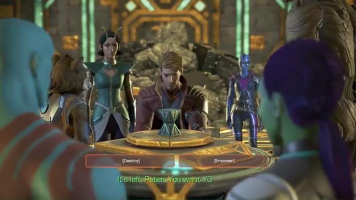 When you acquire the shield, combine your strengths to direct another beam onto the object - Marvels Guardians of the Galaxy: Chapter 6 - The Dark Side of the Moon - Marvels Guardians of the Galaxy: Episode 3 - More Than a Feeling - Marvels Guardians of the Galaxy: The Telltale Series Game Guide