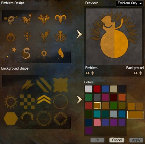 Number of option should please every malcontent. - Emblem - Guilds - Guild Wars 2 - Game Guide and Walkthrough