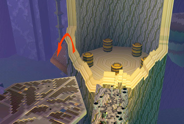 After vertical tree trunk long series of jumps begins from growth - Checkpoint 2-3 - World 1 - Zone 3 (Kingdom of Fungus) - Guild Wars 2: Super Adventure Box - Game Guide and Walkthrough