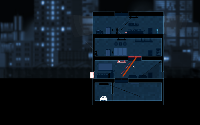 At first it will be best to get rid of an Enforcer on the first floor - #7 - Gessler: Industrial Esponage - Walkthrough - Gunpoint - Game Guide and Walkthrough