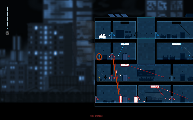 Start by jumping on the second floor where the blue Circuit Box is located and activate it - #10 - Collins: the recording - Walkthrough - Gunpoint - Game Guide and Walkthrough
