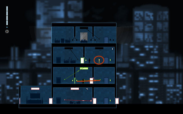 Then connect the green light switch located right next to the elevator with the activation panel of the only closed door on that floor - #12 - Anonymous: The Collins Case - Walkthrough - Gunpoint - Game Guide and Walkthrough